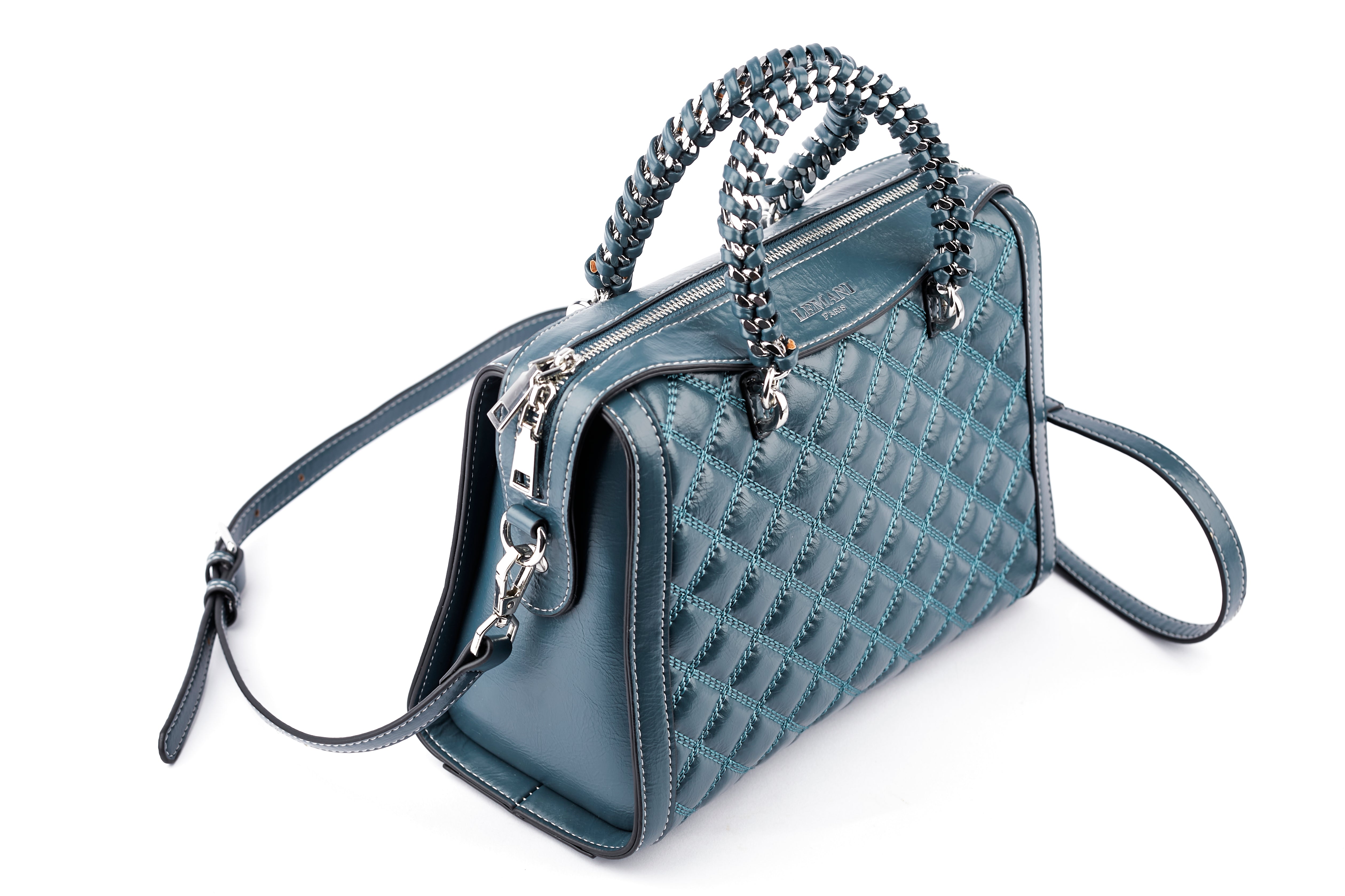 Women Stylish Rolled Top Handle Bag (Chocolate): Handbags